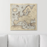 Push Pin Europe Map Pin Board - Rustic Vintage - Pins Included!