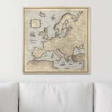 Push Pin Europe Map Pin Board - Rustic Vintage - Pins Included!