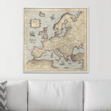 Push Pin Europe Map Pin Board - Rustic Vintage - Pins Included!