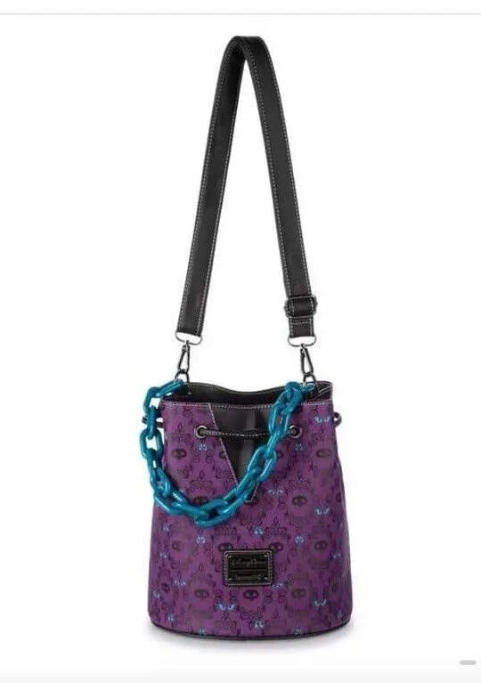 Disney Parks Loungefly The Haunted Mansion Wallpaper Drawstring Purse Glow in Dark