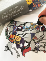 Scratch Your Travels USA State Flag Map (10x8")