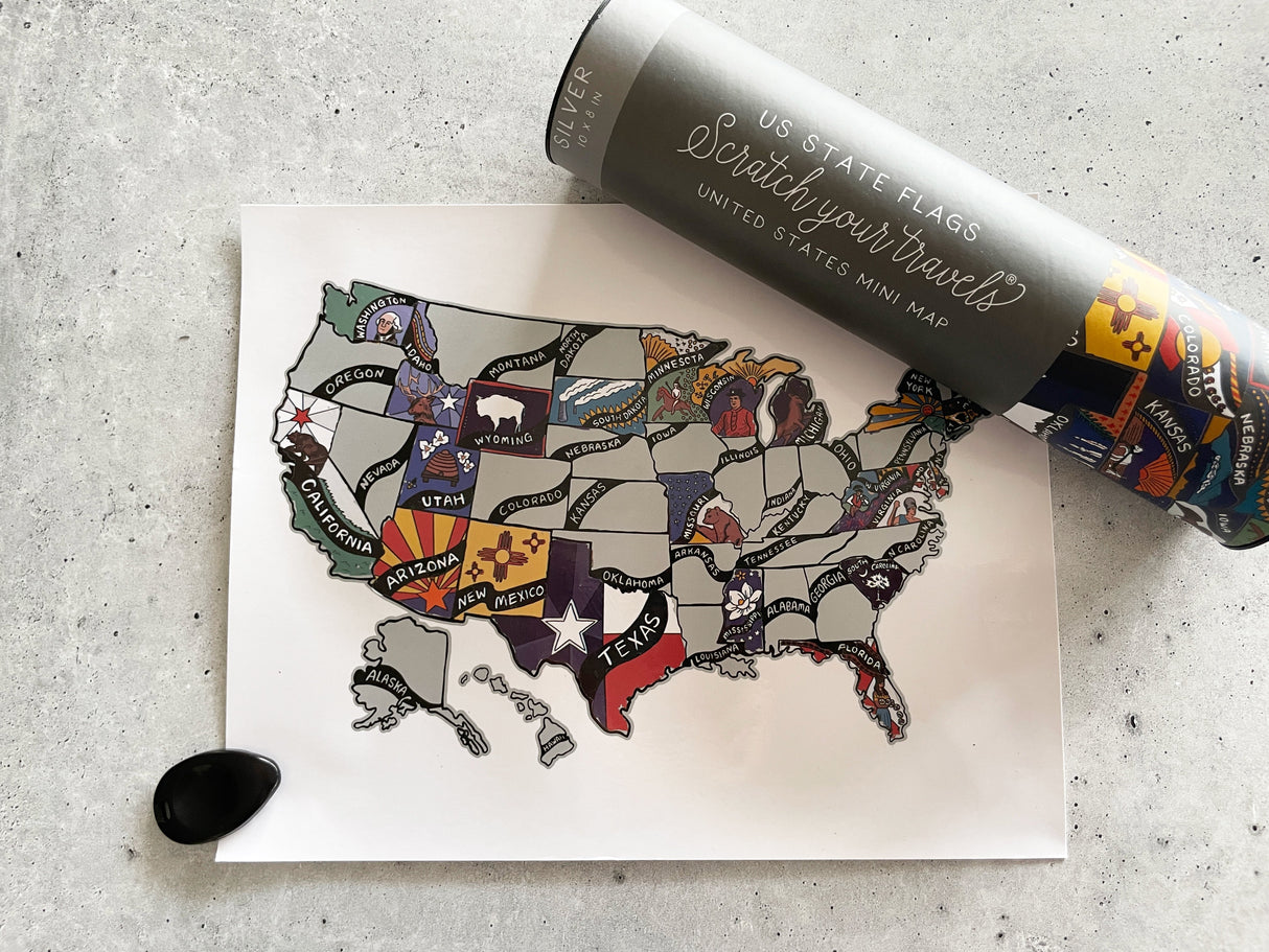 Scratch Your Travels USA State Flag Map (10x8")