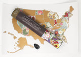 Scratch Your Travels® USA State Flowers Map