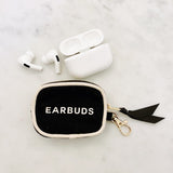 Earbuds/Airpods Case with Clasp, Black