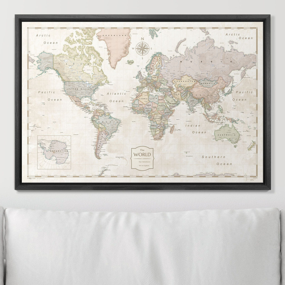 Push Pin World Map Pin Board - Desert Sunrise - Pins Included!