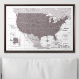 Push Pin USA Map Pin Board - Dark Brown Color Splash - Pins Included!