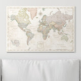 Push Pin World Map Pin Board - Desert Sunrise - Pins Included!