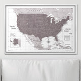 Push Pin USA Map Pin Board - Dark Brown Color Splash - Pins Included!