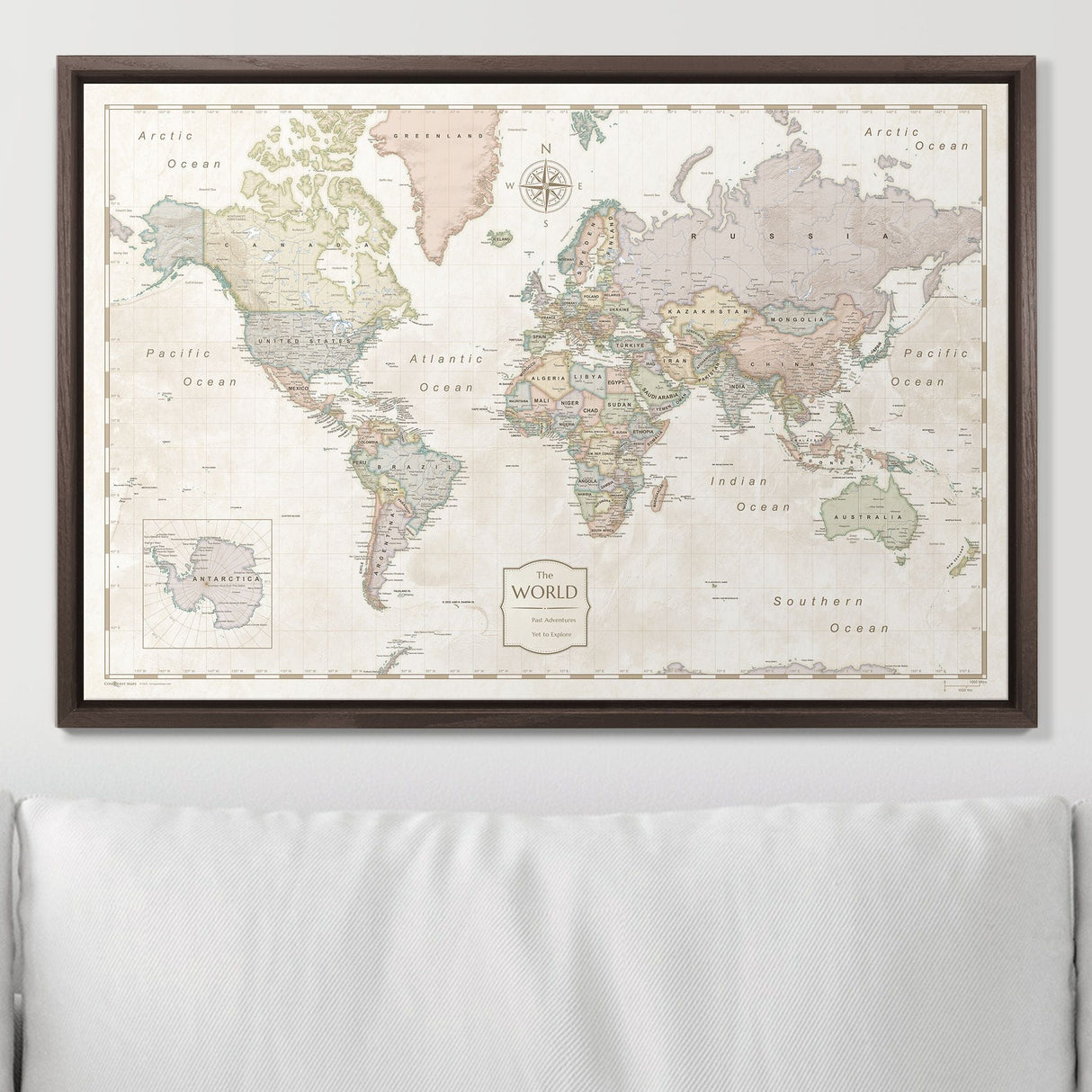 Push Pin World Map Pin Board - Desert Sunrise - Pins Included!