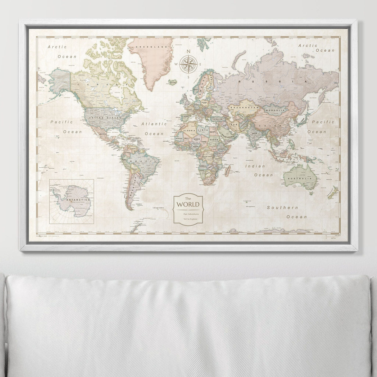 Push Pin World Map Pin Board - Desert Sunrise - Pins Included!