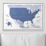 Push Pin USA Map Pin Board - Navy Color Splash - Pins Included!