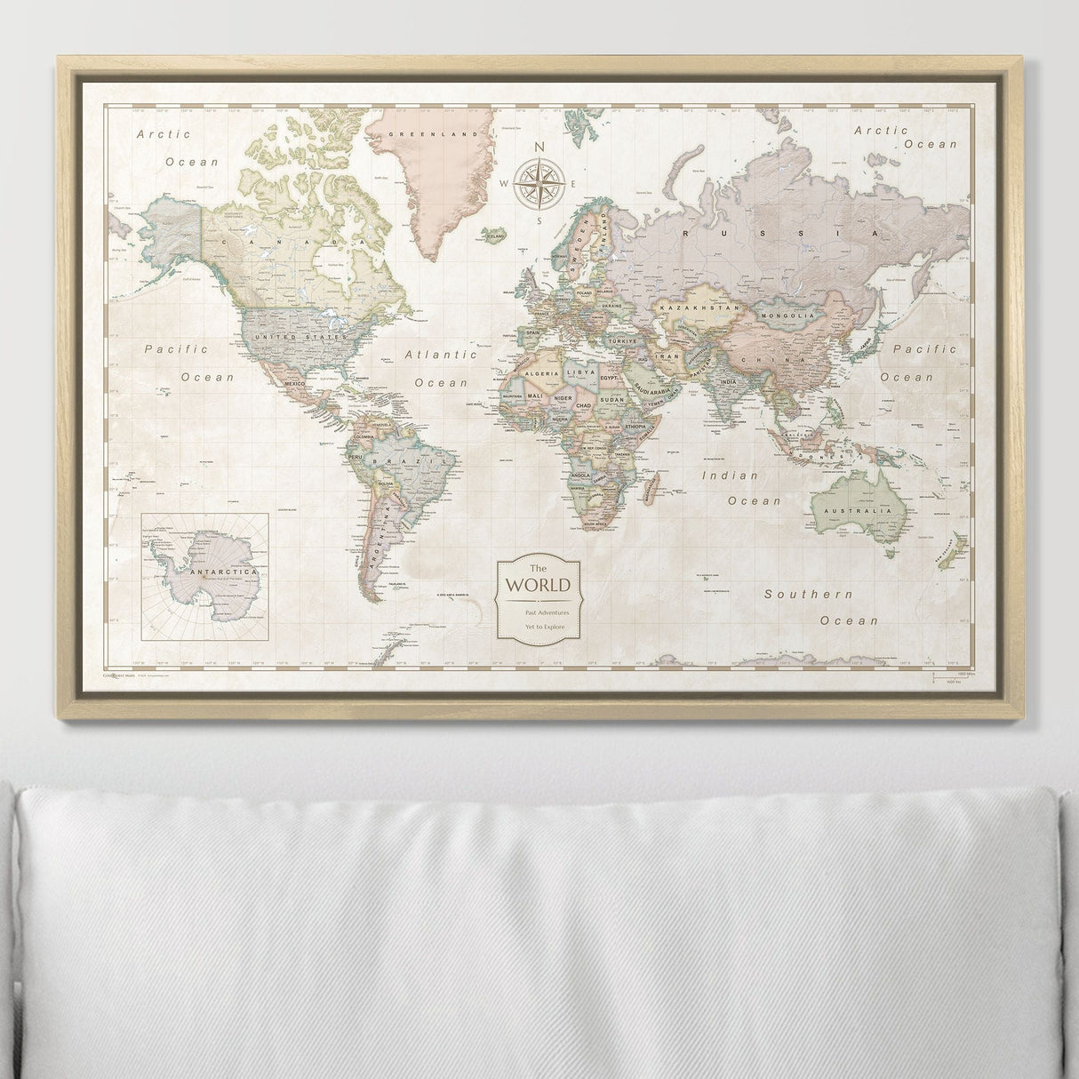 Push Pin World Map Pin Board - Desert Sunrise - Pins Included!