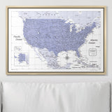 Push Pin USA Pin Board Map - Purple Color Splash - Pins Included!