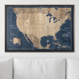 Push Pin USA Map Pin Board - Deep-Sea Drift - Pins Included!