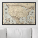 Push Pin USA Pin Board Map - Rustic Vintage - Pins Included!