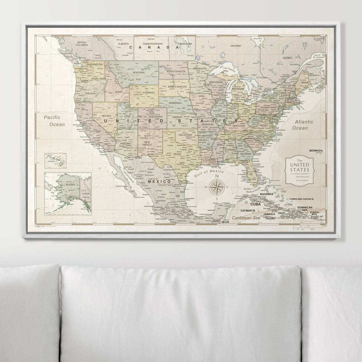 Push Pin USA Map Pin Board - Desert Sunrise - Pins Included!