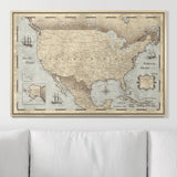 Push Pin USA Pin Board Map - Rustic Vintage - Pins Included!