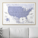 Push Pin USA Pin Board Map - Purple Color Splash - Pins Included!