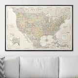 Push Pin USA Map Pin Board - Desert Sunrise - Pins Included!