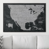 Push Pin USA Map Pin Board - Modern Slate - Pins Included!