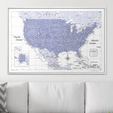 Push Pin USA Pin Board Map - Purple Color Splash - Pins Included!