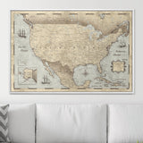 Push Pin USA Pin Board Map - Rustic Vintage - Pins Included!