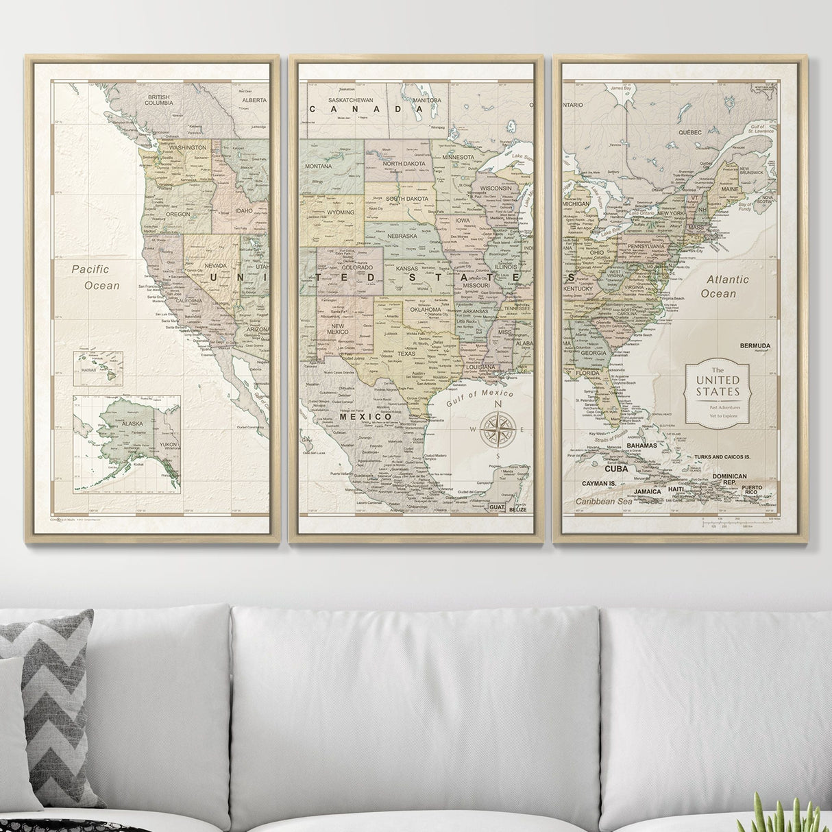 Push Pin USA Map Pin Board - Desert Sunrise - Pins Included!