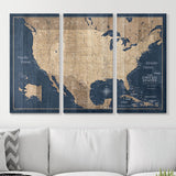 Push Pin USA Map Pin Board - Deep-Sea Drift - Pins Included!