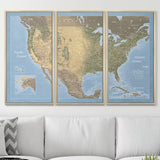 Push Pin USA Map Pin Board - Natural Earth - Pins Included!