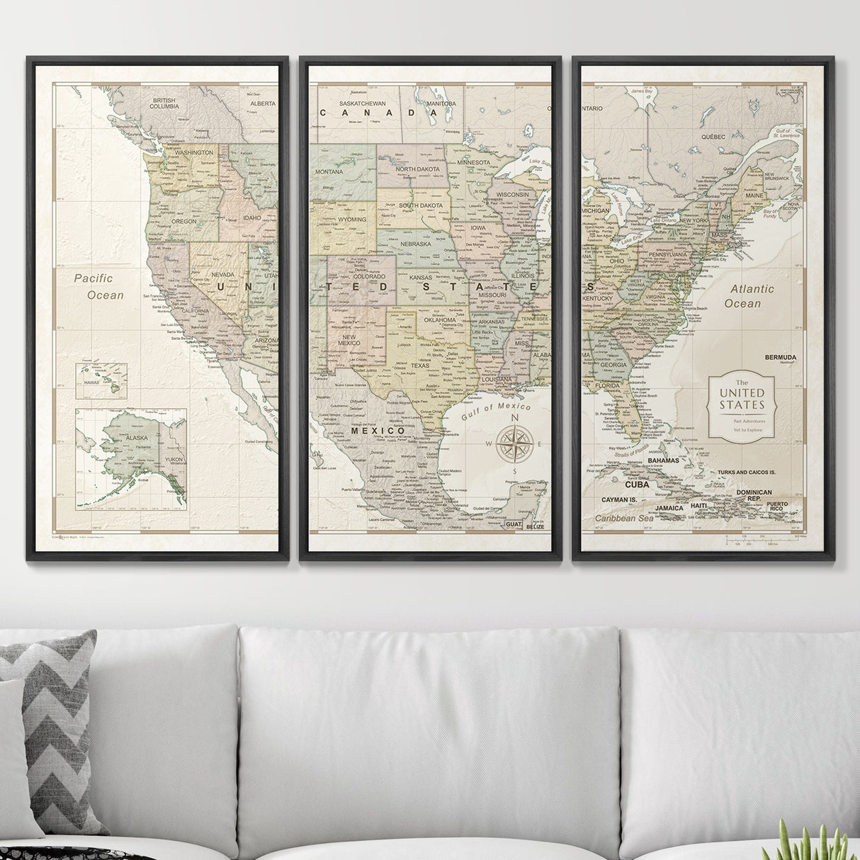 Push Pin USA Map Pin Board - Desert Sunrise - Pins Included!