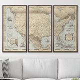 Push Pin USA Pin Board Map - Rustic Vintage - Pins Included!