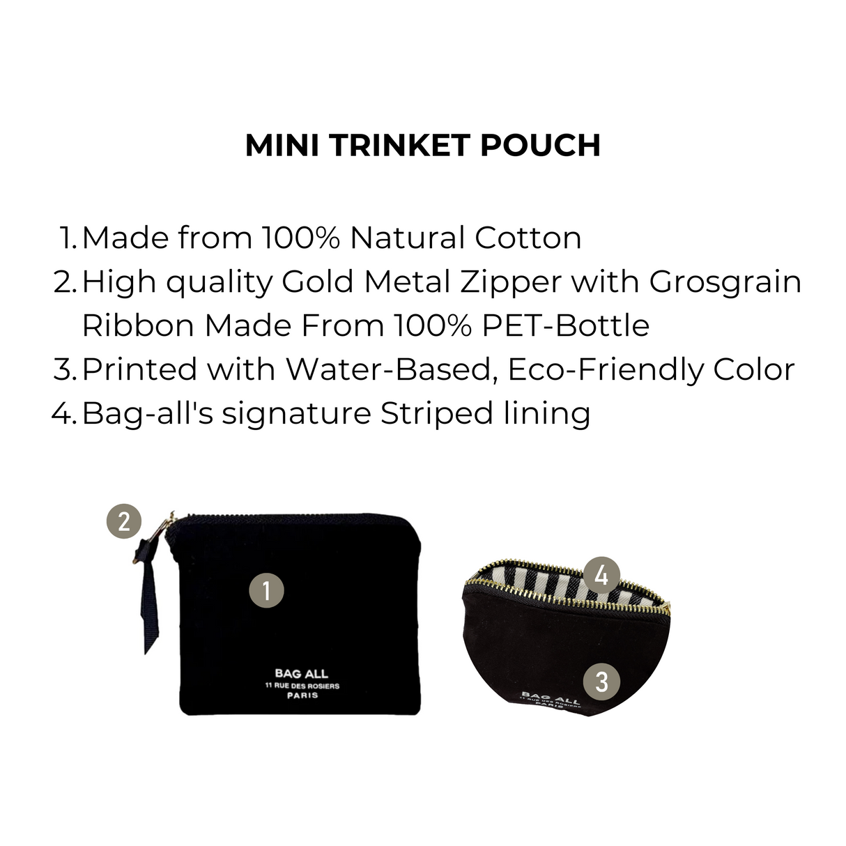 Mini Trinket Pouch, Black