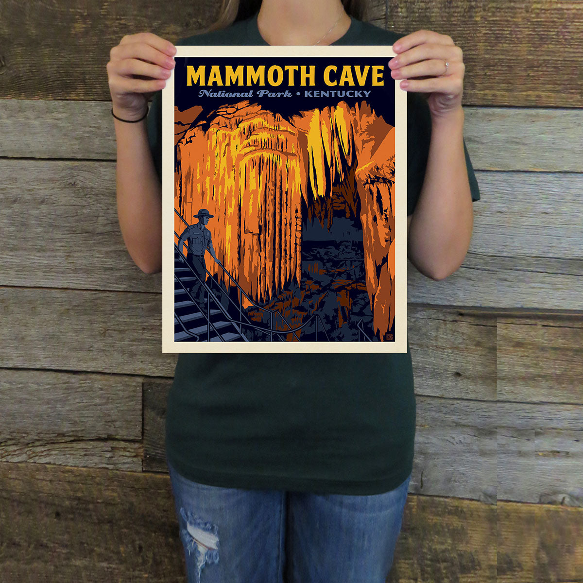 Mammoth Cave National Park: Frozen Niagara (63 National Parks) Art Print