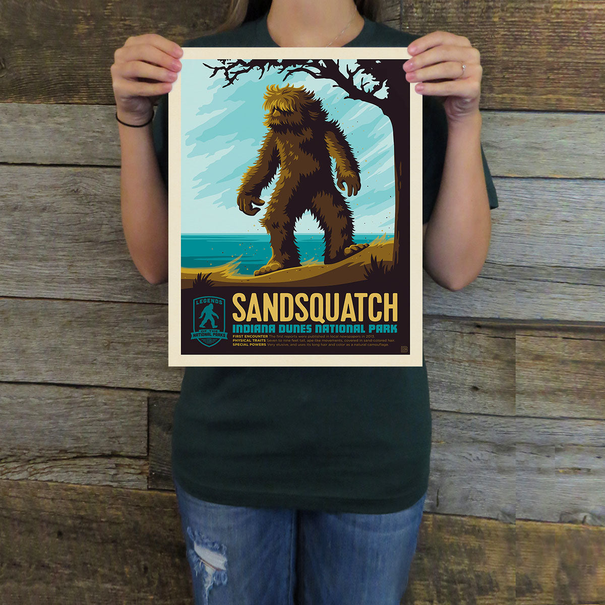 Indiana Dunes National Park: Sandsquatch (Legends & Monsters) Art Print