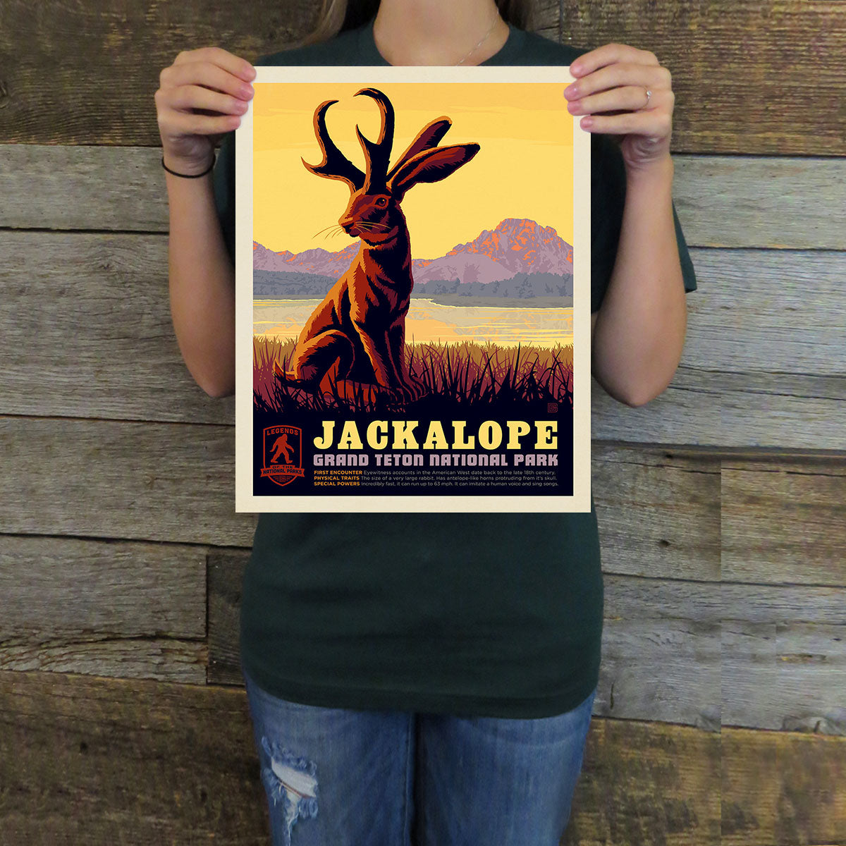 Grand Teton National Park: Jackalope (Legends & Monsters) Art Print