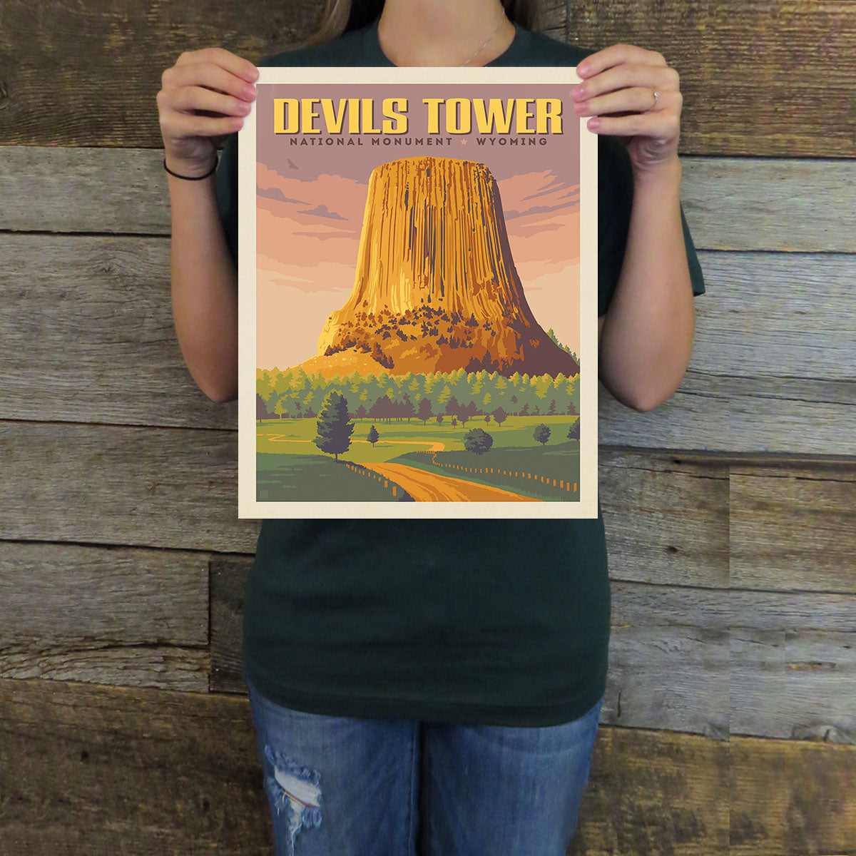 Devils Tower: Dusk (American Travel) Art Print