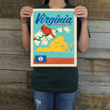 Virginia: Map (State Pride) Art Print