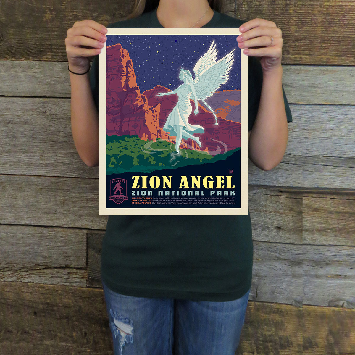 Zion National Park: Zion Angel (Legends & Monsters) Art Print