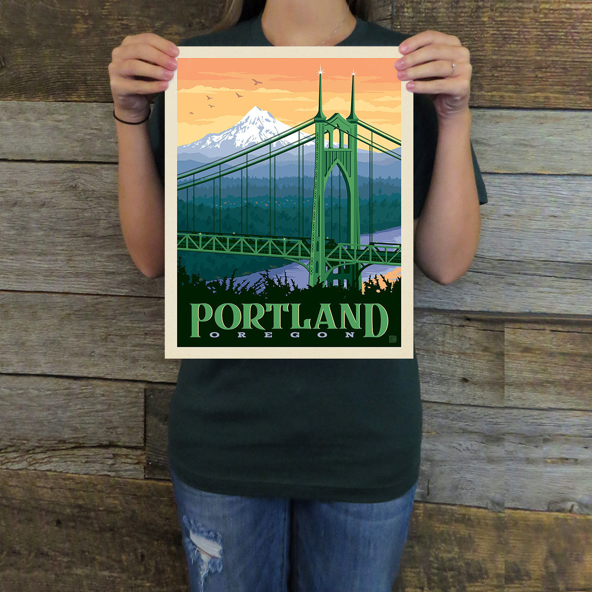 Portland: St. John's Bridge (American Travel) Art Print