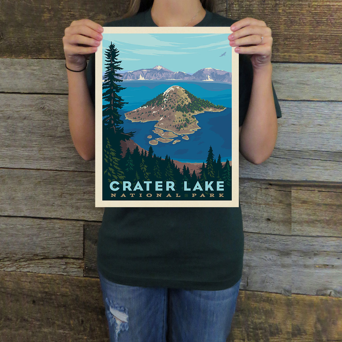 Crater Lake National Park: Watchman Peak Trail (63 National Parks) Art Print