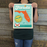 Florida: Map (State Pride) Art Print