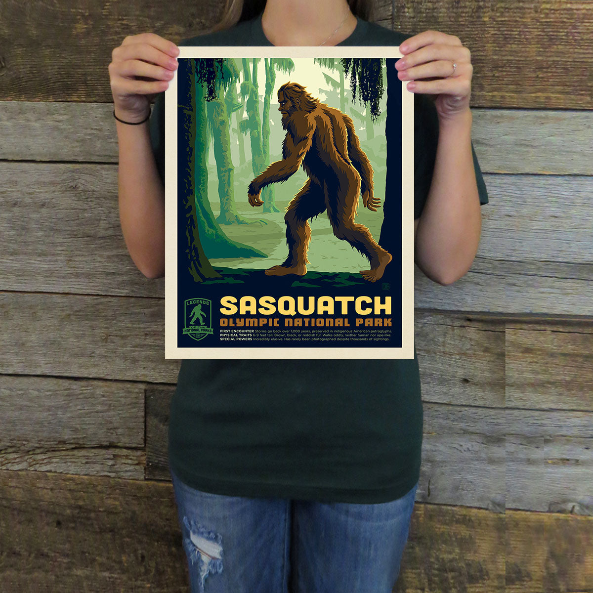 Olympic National Park: Sasquatch (Legends & Monsters) Art Print