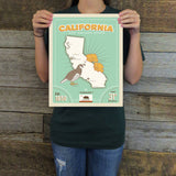 California: Map (State Pride) Art Print