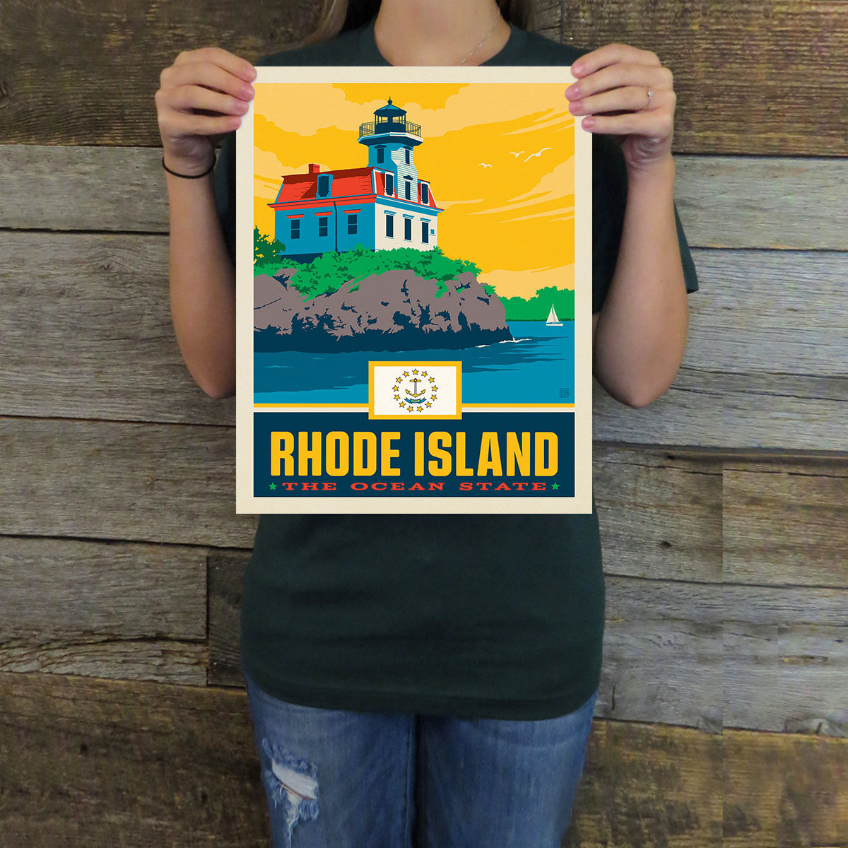 Rhode Island (State Pride) Art Print