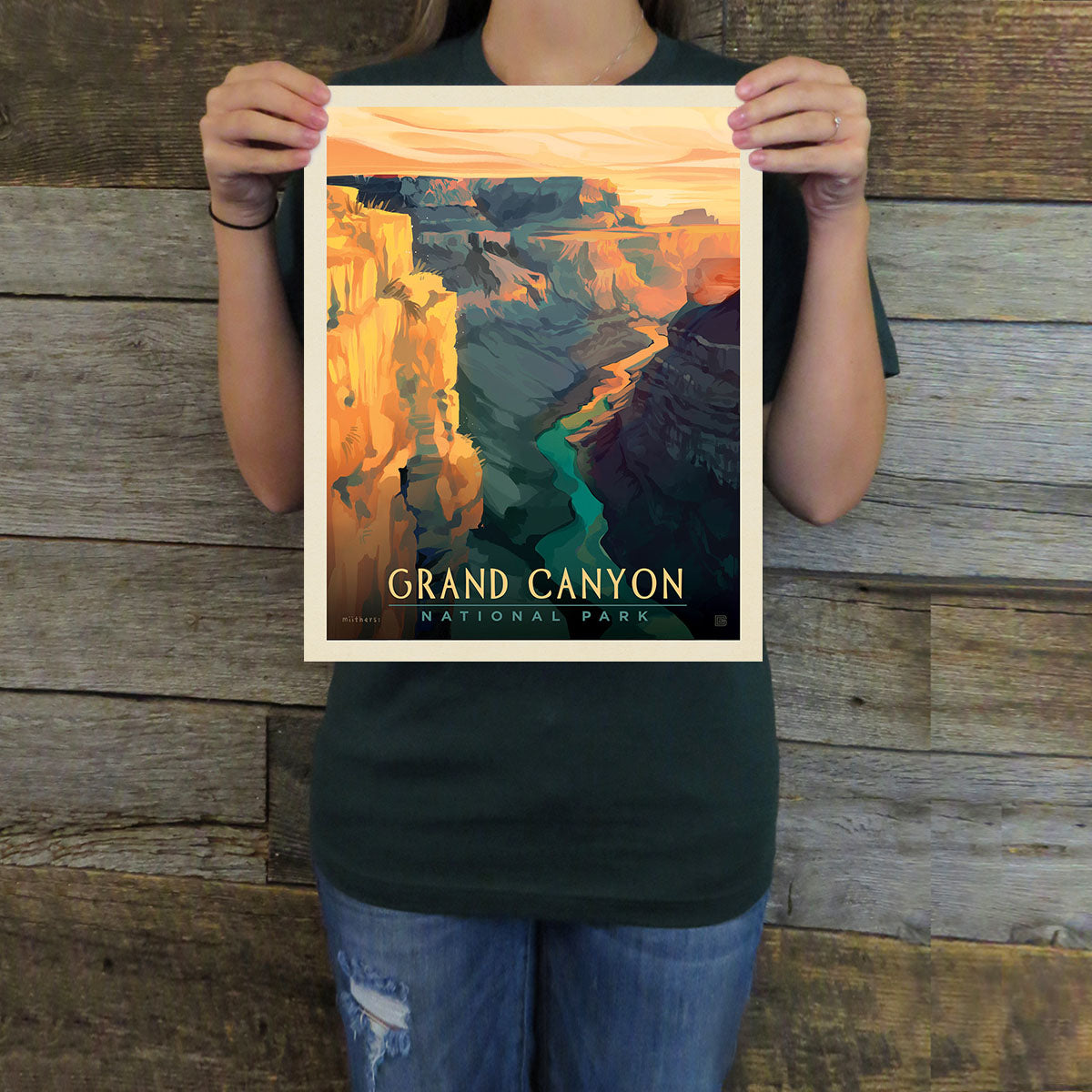 Grand Canyon National Park: Deep Shadows (63 National Parks) Art Print