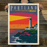 Portland, ME (American Travel) Art Print