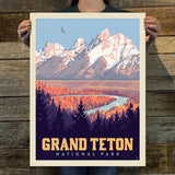 Grand Teton National Park: Snake River Valley (63 National Parks) Art Print