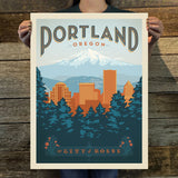 Portland, OR (American Travel) Art Print