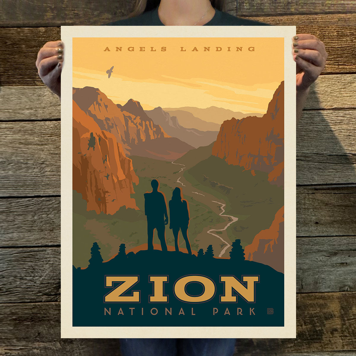 Zion National Park: Angels Landing (63 National Parks) Art Print