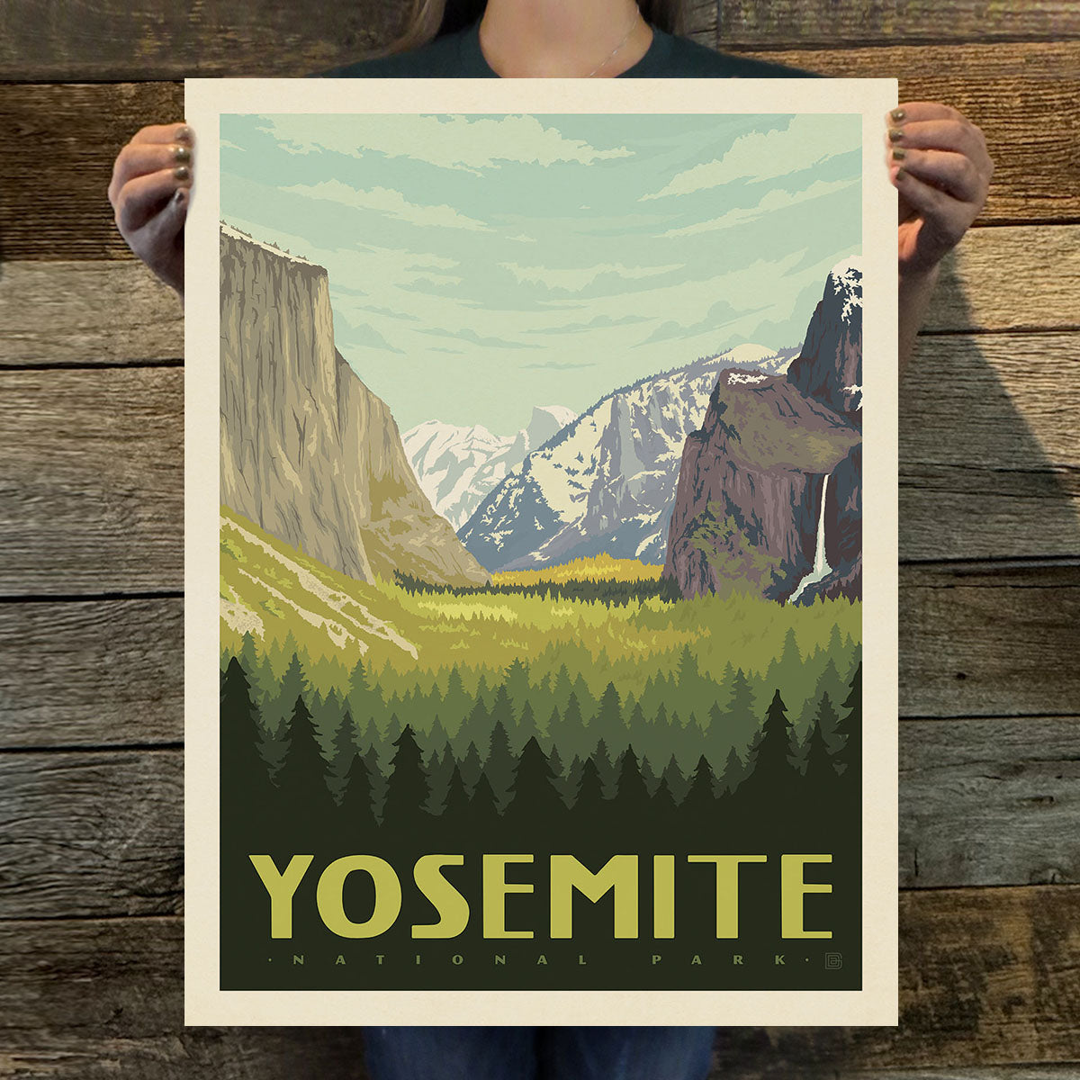 Yosemite National Park: Yosemite Valley Vertical (63 National Parks) Art Print